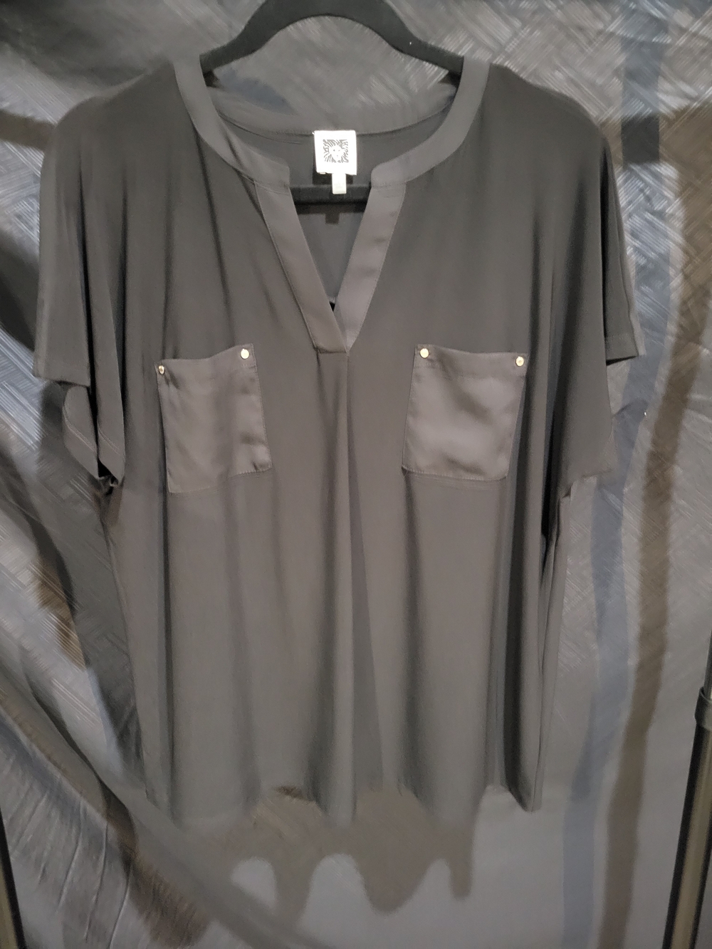 Anne Klien Womens Large Knits Shirt Cap Sleeves